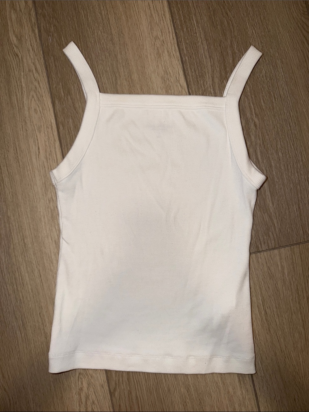 Abercrombie & Fitch White Ribbed Tank - Slim Straps